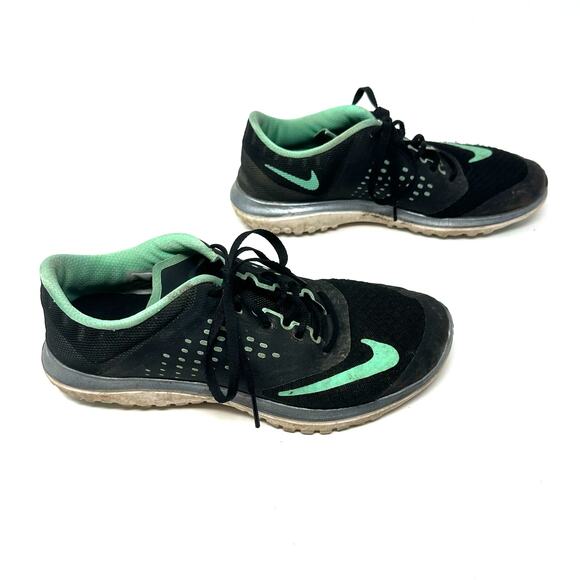 Nike Size 7.5 Sneakers Black Mint Lace Up Running Jogging Outdoors Hiking Sports - Picture 3 of 7